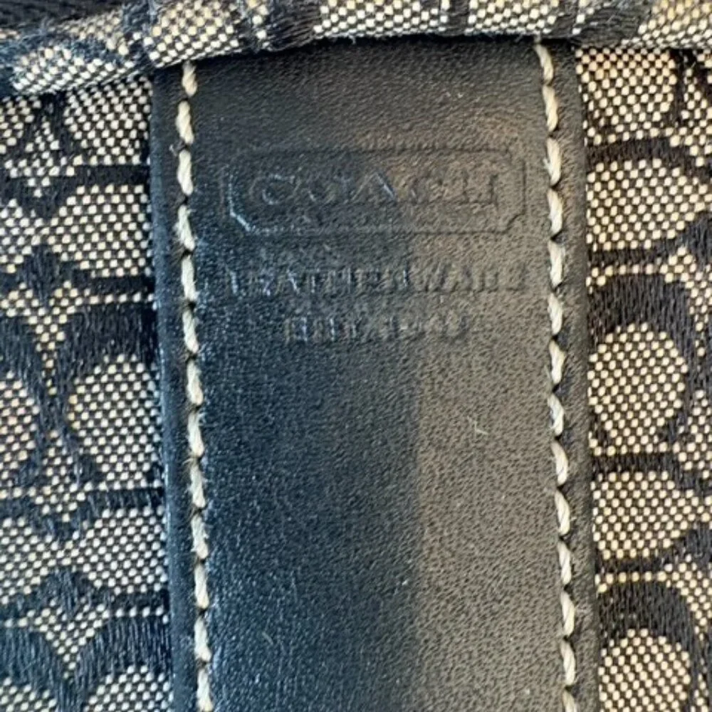 Coach Jacquard Mini C’s genuine black/grey makeup bag Vintage 2000's - Picture 5 of 9